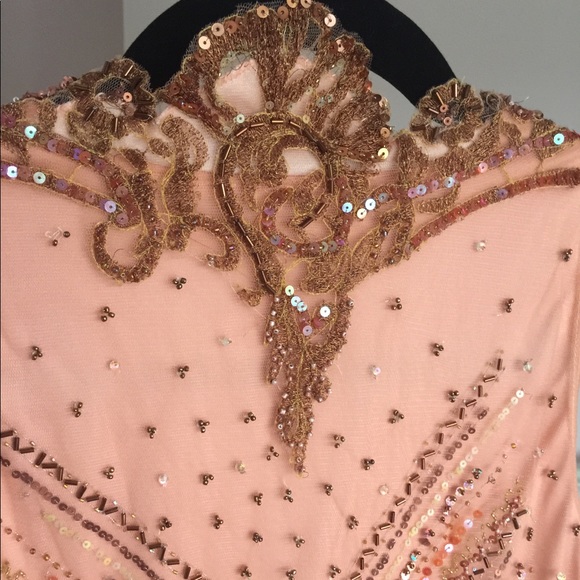 100% silk beaded evening gown - Picture 7 of 8